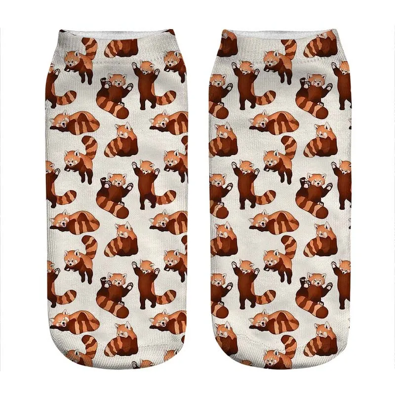 Top Trends: Women&#039;s Socks Kawaii Little Red Panda Pattern Printed Socks Woman Harajuku Happy Funny Novelty Cute Girl Gift Socks For Women Shoppable Styles