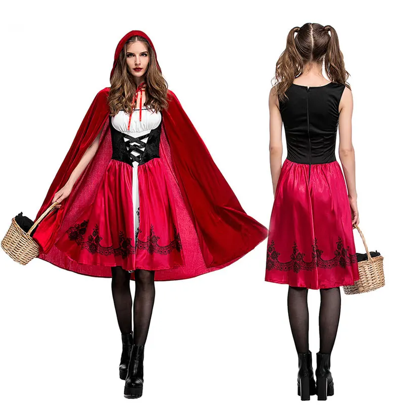 Top Trends: Ataullah Little Red Riding Hood Adault Cosplay Costume Halloween Wicca Cloak For Woman Carnival Party Queen Dress DW003 Shoppable Styles - Image 3