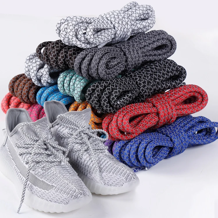 Top Trends: 1Pair Round Shoelaces Top Quality 3M Reflective Shoe Laces Boot Laces Sneaker Shoelace 19 Colors Length 100cm 120cm 140cm 160cm Shoppable Styles