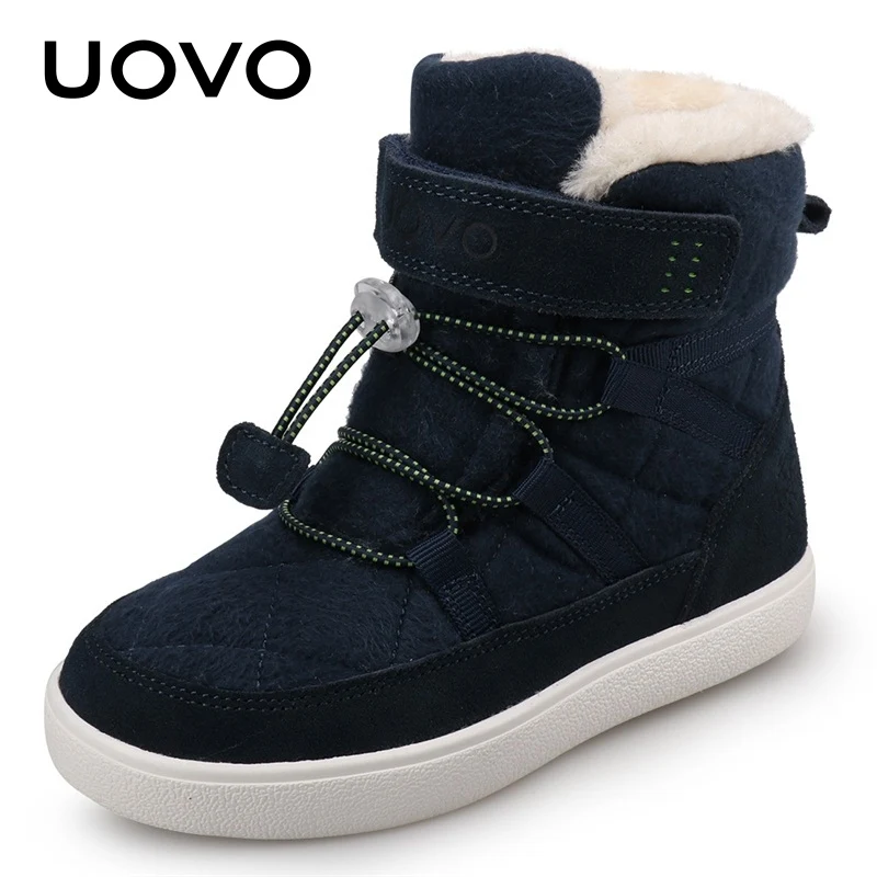 Top Trends: UOVO New Arrival Winter Kids Snow Fashion Children Warm Boots Boys And Girls Shoes With Plush Lining Size 31-37 Shoppable Styles