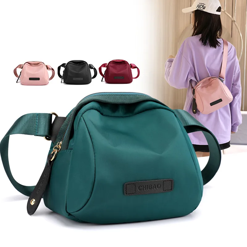 Top Trends: Vento Marea Shell Small Shoulder Bag For Women 2020 New Nylon Wide Strap Crossbody Bag Quality Soft Waterproof Cross Body Purses Shoppable Styles