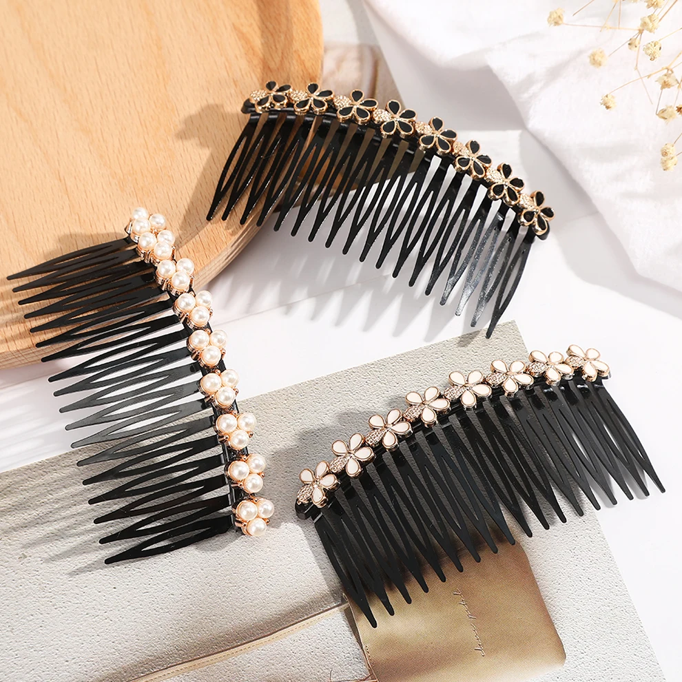 Top Trends: Molans Fashion Women Hairpins Rhinestone Pearl Hair Clip Claws Barrettes Hair Combs Hair Maker Bun Hair Accessories Headwear Shoppable Styles - Image 4