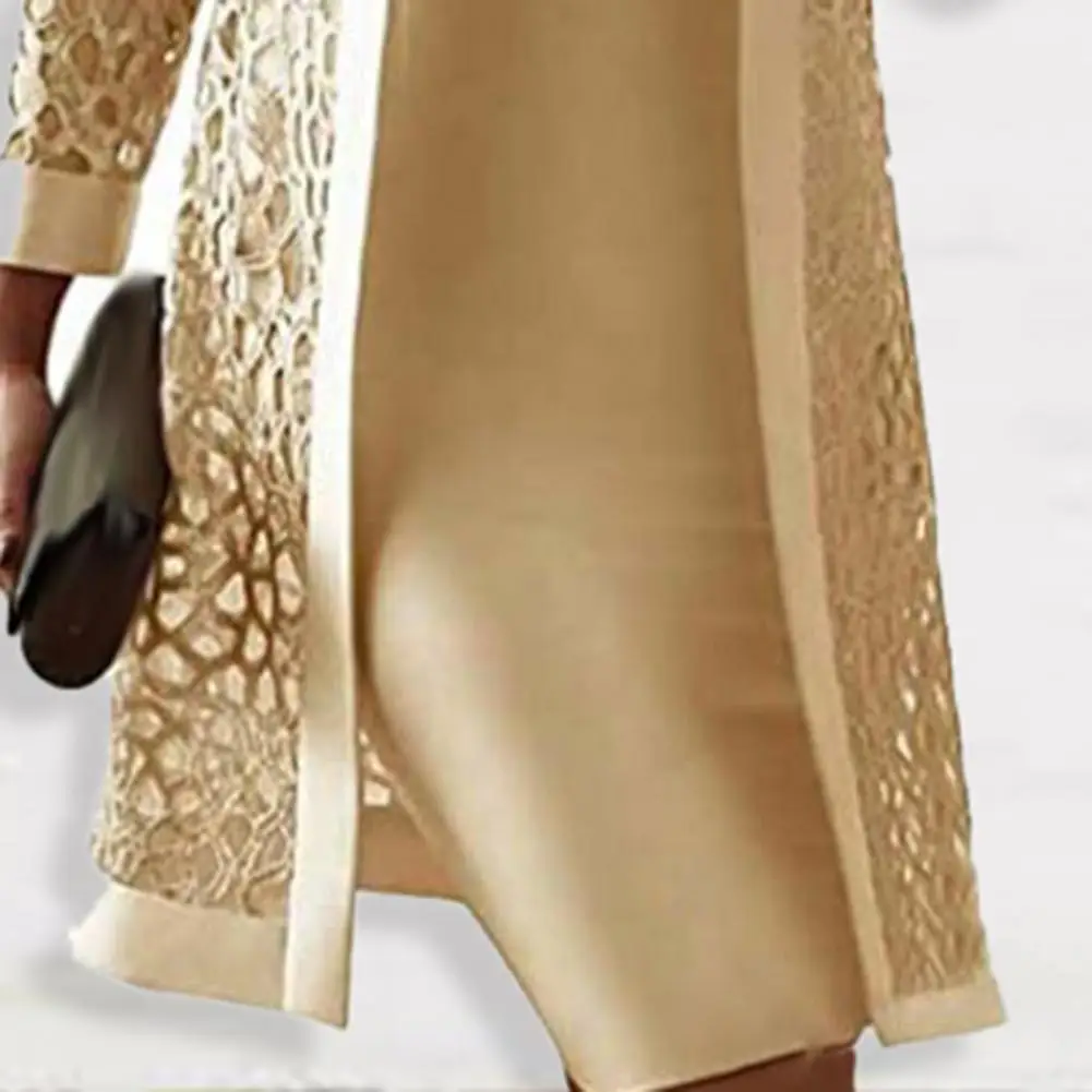 Top Trends: Elegant Women's Dress Sets 2022 Long Sleeve Lace Solid Color O Neck Party Dress Sets Clothing Women Two Piece Outfits 2022 Shoppable Styles - Image 4