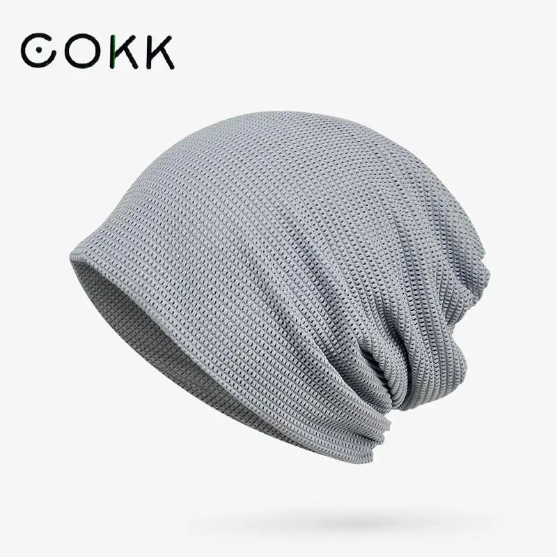 Top Trends: COKK Summer Beanie Hat Women Men Unisex Solid Mesh Breathable Turban Hat Headwear Baggy Cap Headwrap Hariband Bonnet Femme Gorro Shoppable Styles