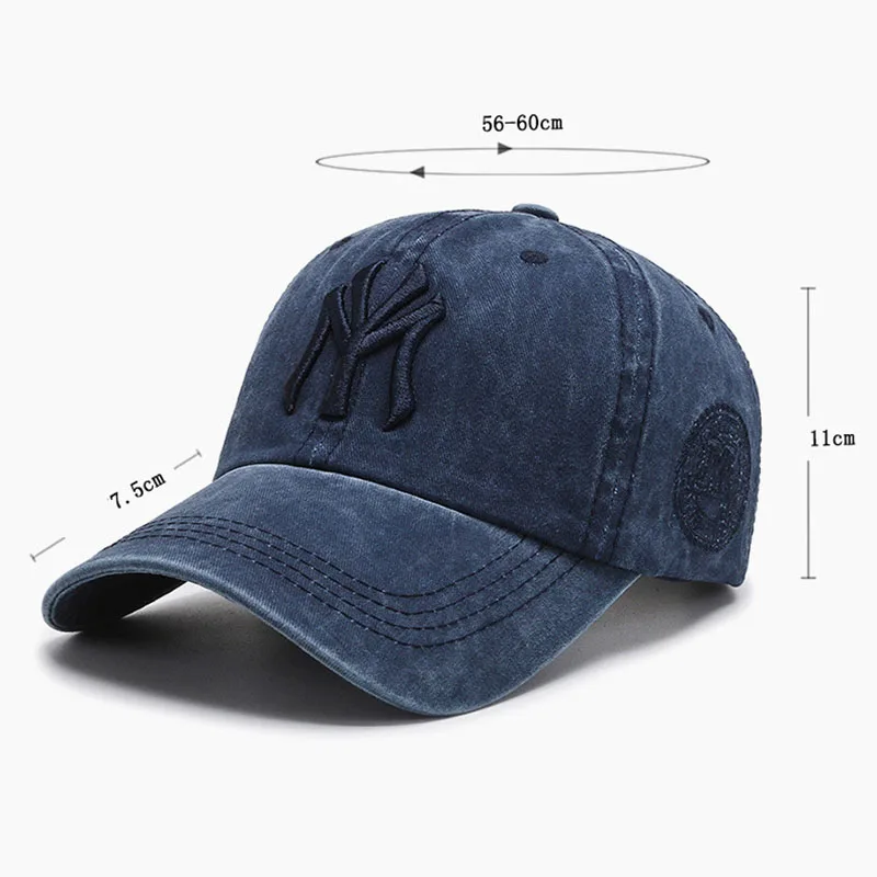 Top Trends: MY Embroidery Baseball Cap Vintage Wash Cotton Sports Snapback Caps Outdoor Fashion Women Men Visor Hat NY Hip Hop Hats DP016 Shoppable Styles - Image 6