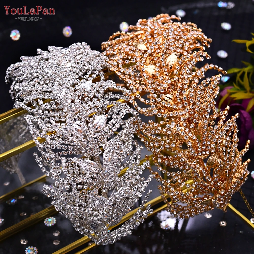 Top Trends: YouLaPan HP386 Shiny Rhinestones Headband Bridal Headpiece Wedding Hair Accessories For Bride Women Tiara Handmade Hair Jewelry Shoppable Styles