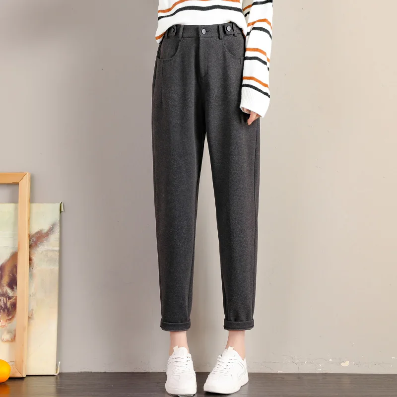 Top Trends: KRCVES Lady Autumn And Winter 2024 New Korean Fashion High Waist Loose Casual Tweed Pants Grandma Harlan Women'S Trousers Female Shoppable Styles