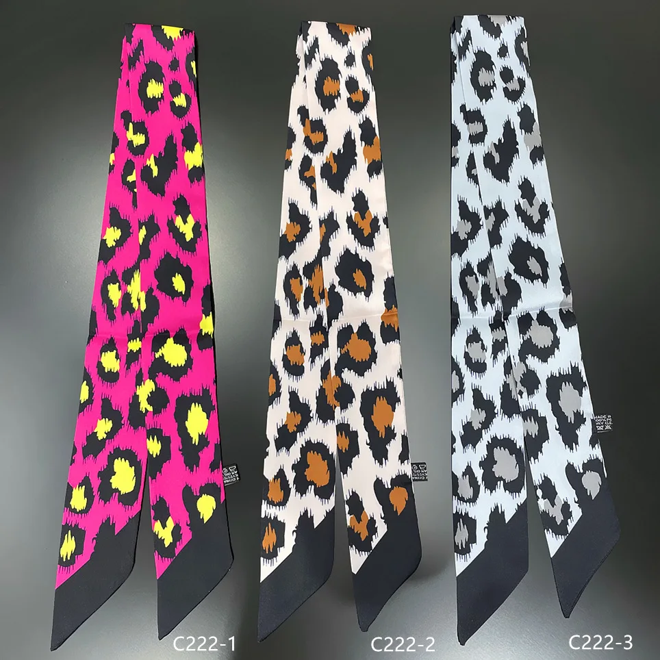 Top Trends: Leopard Print Summer Scarf 2023 New Brand Design Women Skinny Bag Scarves Hair Band Neck Silk Scarf Ladies Foulard Headbands Shoppable Styles