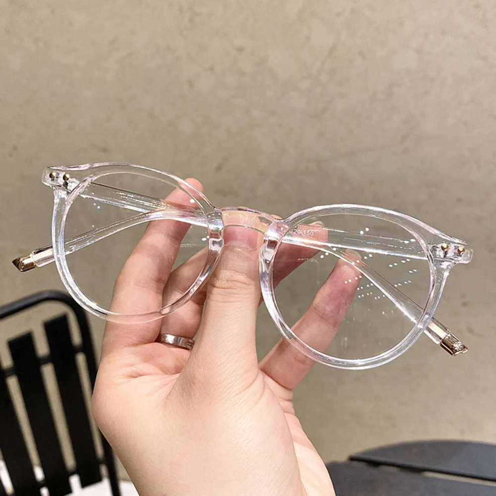 Top Trends: New Round Eyeglasses For Women Men Computer Anti Blue Light Glasses Frames Transparent Optical Fake Eyeglass Myopia Frame Shoppable Styles