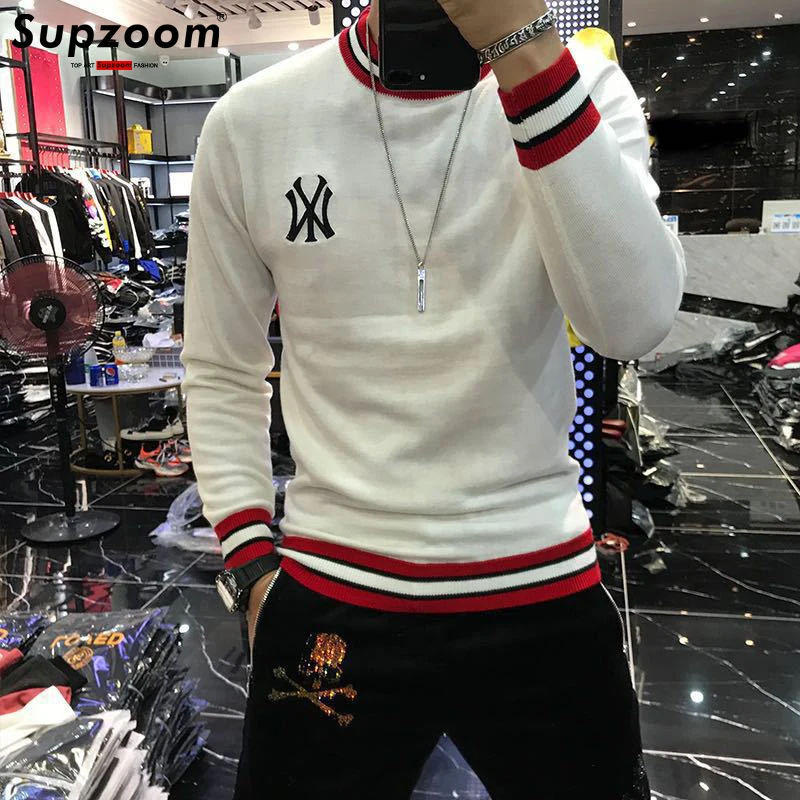 Top Trends: Supzoom New Arrival Top Fashion O-neck Pullovers Appliques Brand Clothing Embroidered Net Red Warm Casual Knitted Men Sweater Shoppable Styles