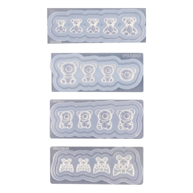 Top Trends: 3D Bear Mould Nail Art Decor Sculpture Stamping Plate Nails Stencils Crystal Epoxy Resin Mold Silicone Nail Carving Mold Shoppable Styles