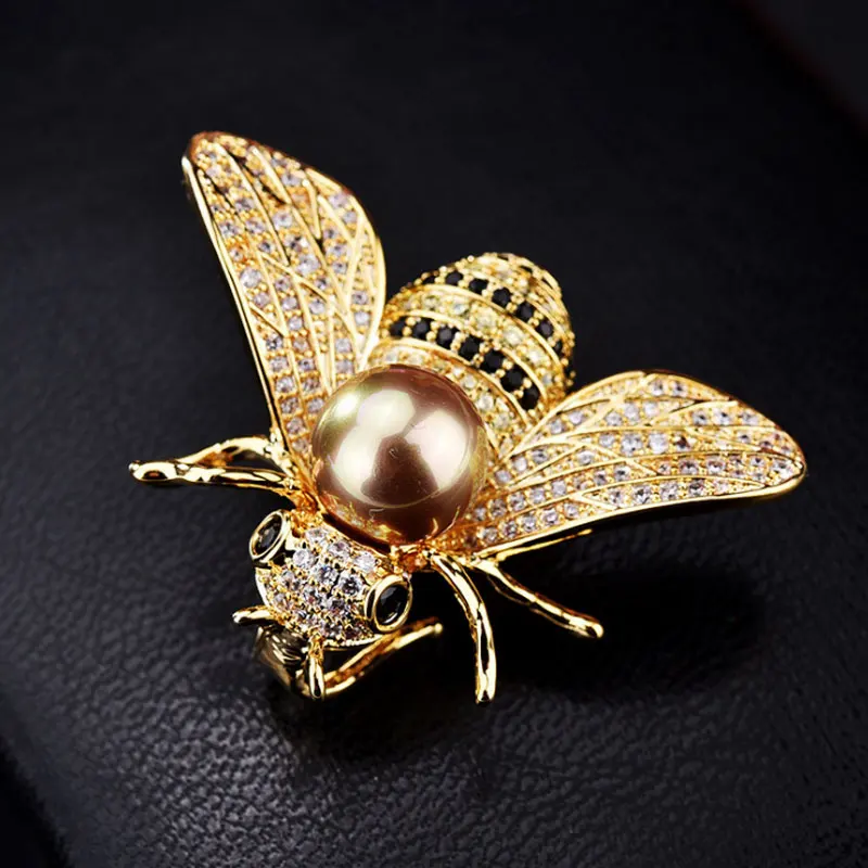 Top Trends: Famous Brand Design Insect Series Brooch Women Delicate Little Bee Brooches Crystal Rhinestone Pin Brooch Jewelry Gifts For Girl Shoppable Styles