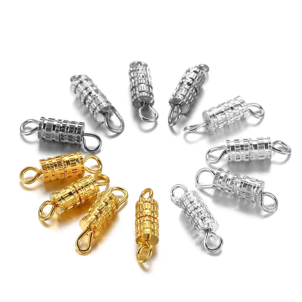 Top Trends: 30pcs Cylinder Fasteners Buckle Closed Screw Clasps For Bracelet Connectors For DIY Jewelry Making Accessories Findings Supplies Shoppable Styles