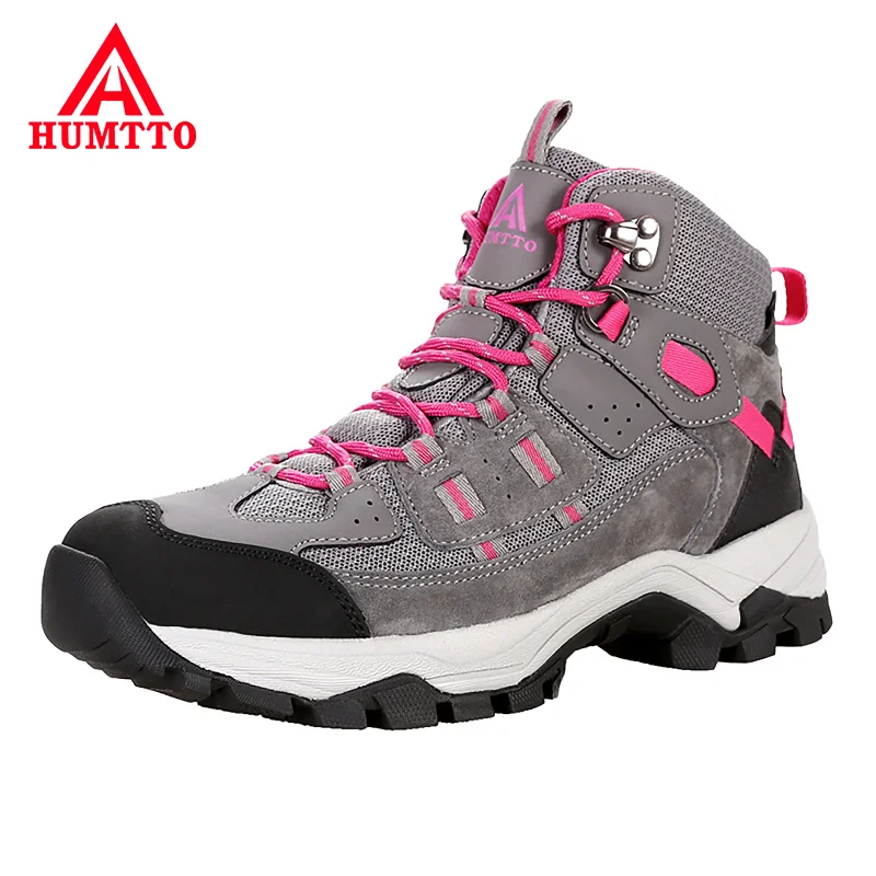 Top Trends: HUMTTO Outdoor Mountain Camping Sneakers For Women Waterproof Hiking Shoes Leather Sport Hunting Climbing Trekking Boots Woman Shoppable Styles