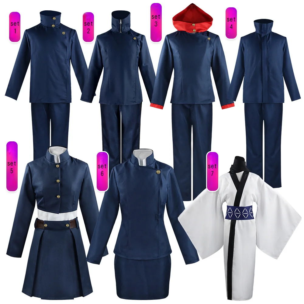 Top Trends: Jujutsu Kaisen Cosplay Costume Blue Black Maki Zenin Top Skirt Set Ryomen Sukuna Satoru Goj Comic Exhibition Anime Clothing Shoppable Styles