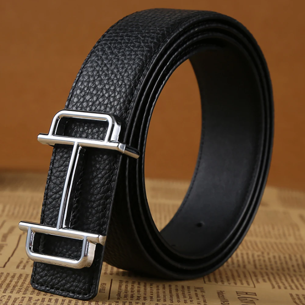 Top Trends: Echain Luxury Vintage Designer Double G Belts Men High Quality Women Genuine Real Leather Dress Strap H Belt For Jeans GG Shoppable Styles