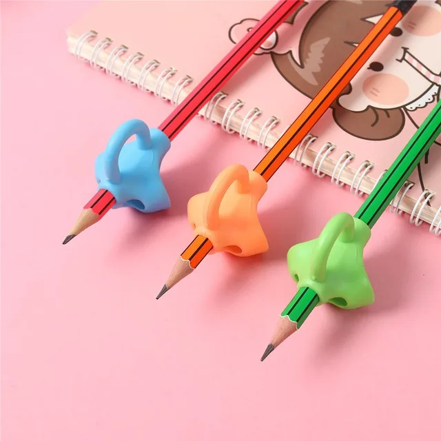 5 Fingers Silicone Pencil Pen Holder Children Writing Learning Tool Stationery Aid Grip Posture Correction Device - 21