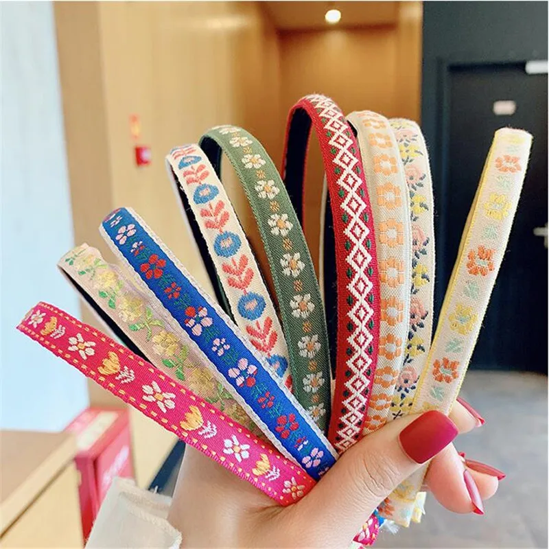 Top Trends: 2021 Summer Embroidered Flower Retro Hairband Headband Women Girls Hair Head Hoop Band Accessories Scrunchie Hairbands Headdress Shoppable Styles