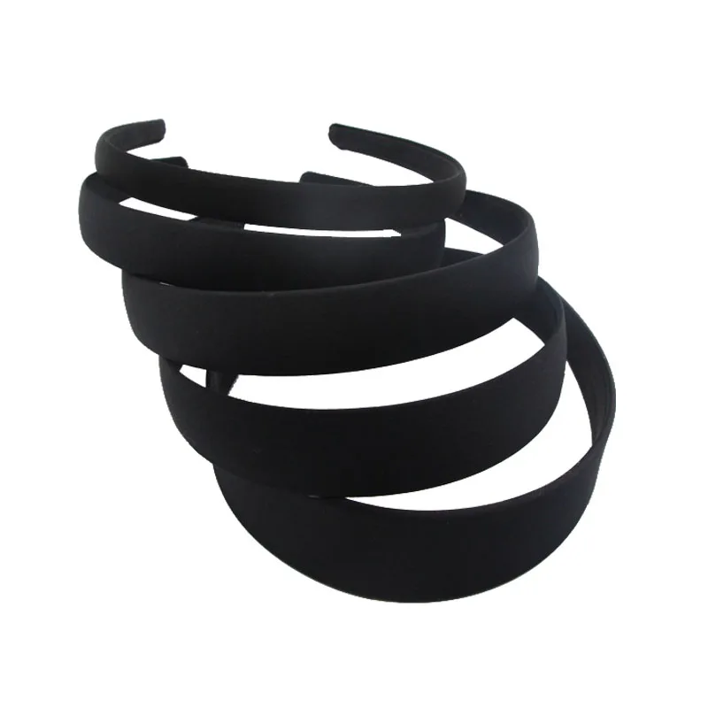 Top Trends: 4pcs Black Simple Wide Hair Bands 1.5 2 2.5 3 4cm DIY Jewelry Scrunchie Material Cloth Headband Semi-finished Hair Accessories Shoppable Styles