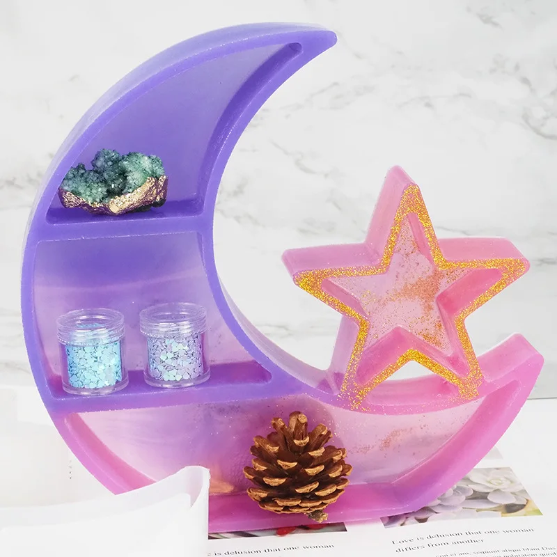 Top Trends: DIY Crystal Silicone Storage Mold Moon Star Large Tray Table Epoxy Resin Mold Eclipse Pendant Mold Jewelry Crafts Making Shoppable Styles