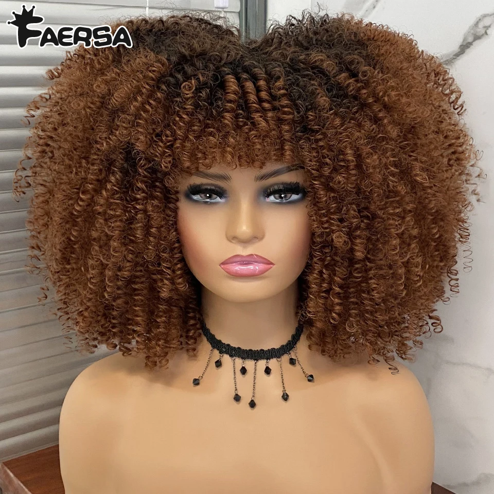 Top Trends: Short Hair Afro Kinky Curly Wig For Black Women Cosplay Blonde Synthetic Natural Red Wigs African Ombre Glueless HighTemperature Shoppable Styles