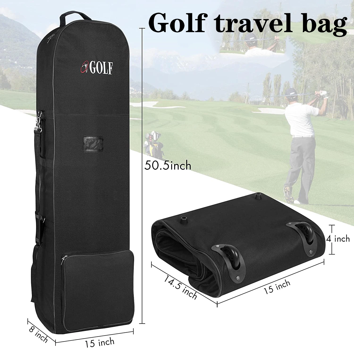 Top Trends: Golf Travel Plane Bags With Wheel And Detachable Shoulder Straps Foldable Golf Club Travel Cover For Airlines Golf Aviation Bag Shoppable Styles