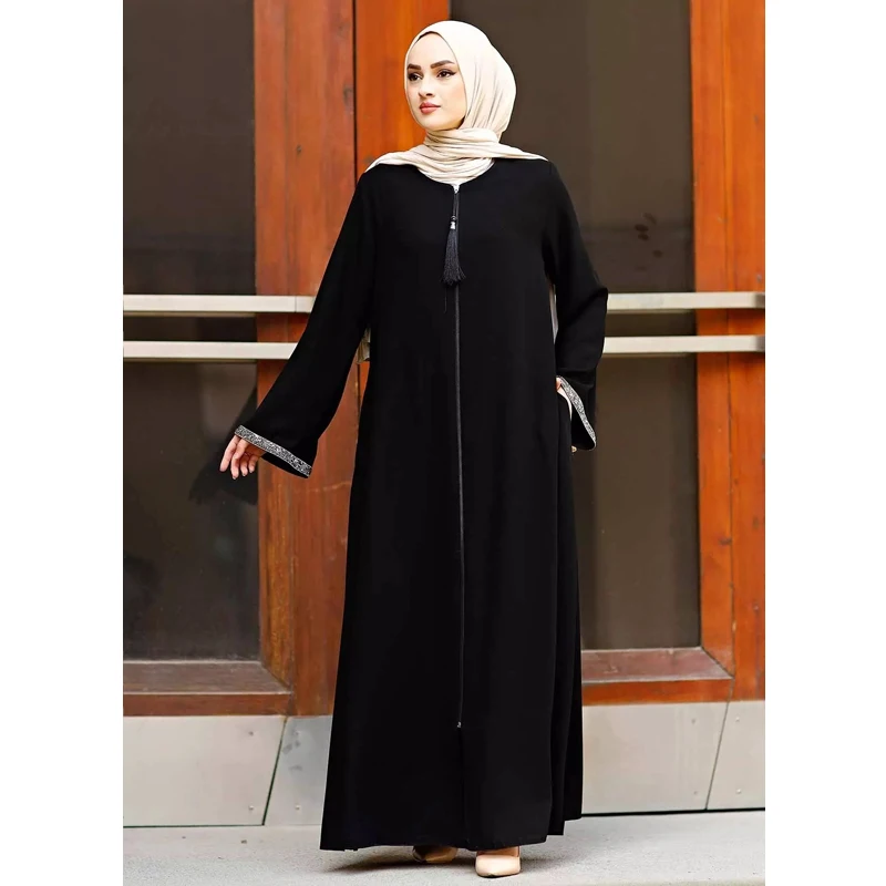 Top Trends: Abayas For Women Robe Longue Kimono Femme Musulmane Open Abaya Dubai Kaftan Turkey Islam Muslim Dress Djellaba Caftan MarocaS590 Shoppable Styles