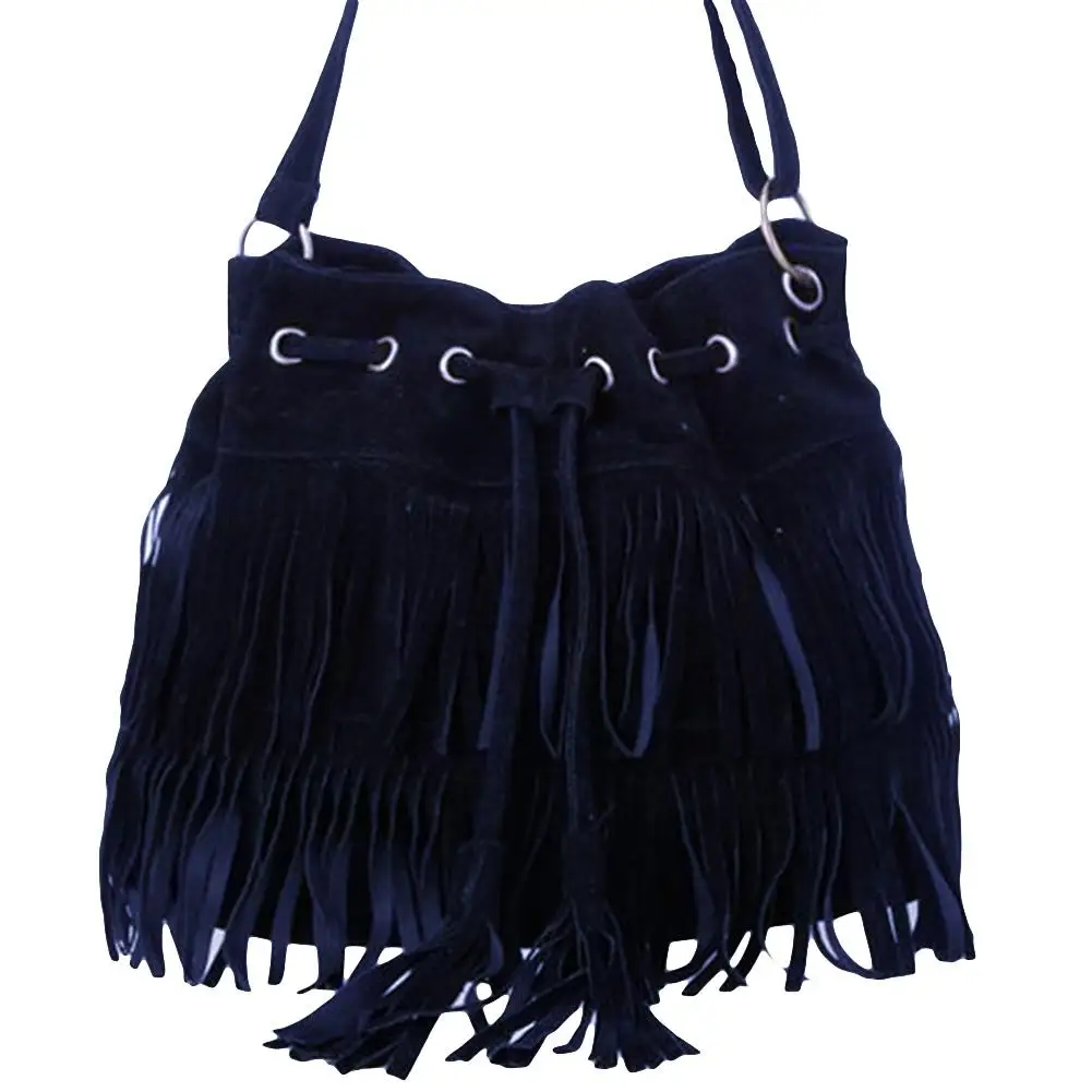 Top Trends: Bag Women 2020 Fashion Solid Color Women Fringe Drawstring Suede Crossbody Shoulder Bucket Bag Bags For Women 2020 сумка женск Shoppable Styles