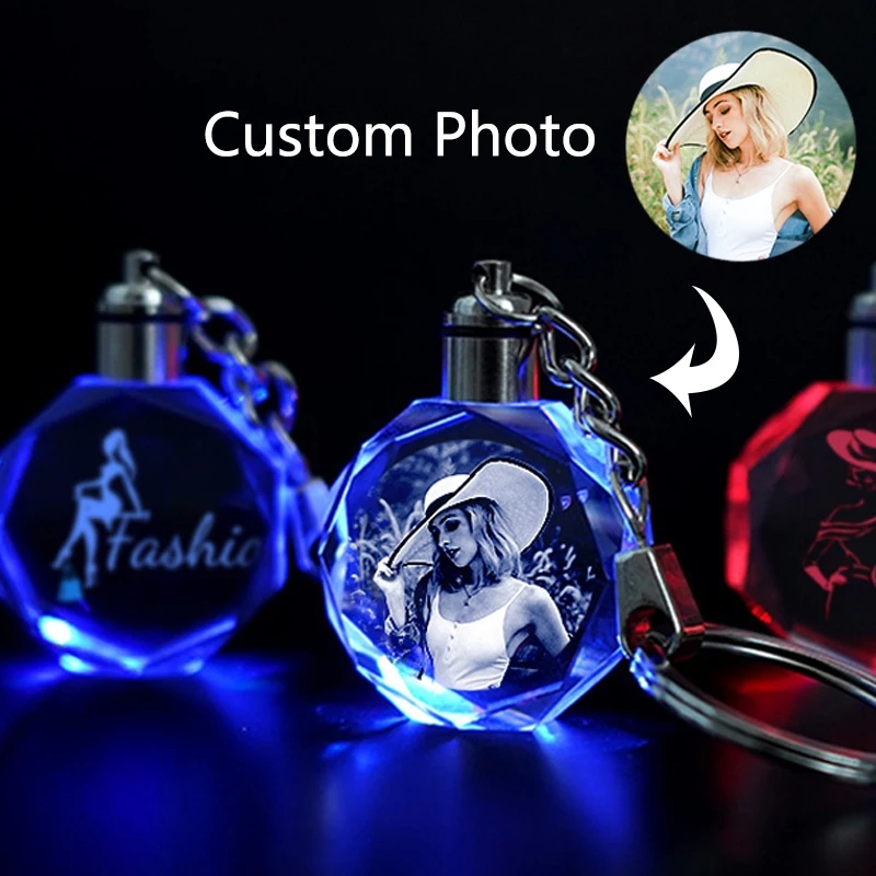 Top Trends: Personalized Keychain Glows For Car Keys Women Men Festival Gift Boyfriend Girlfriend Custom Photo Gift Love Keyring Pendant Shoppable Styles