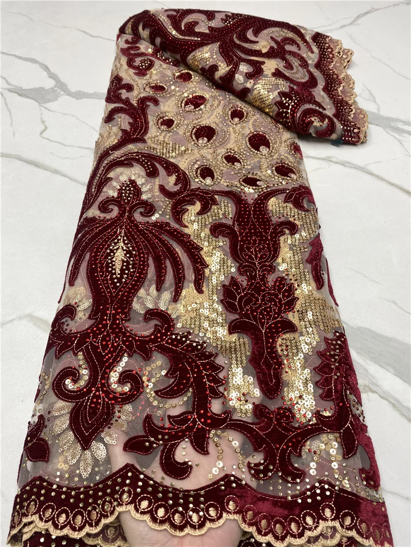 Top Trends: PGC African Lace Fabric Luxury French Nigerian Velvet2023 High Quality Lace Fabric With Stones For Wedding Dress Shoppable Styles