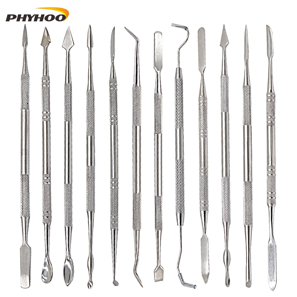 Top Trends: PHYHOO Wax Carving Knife Pottery Clay Sculpture Modeling Tool, Dental Instruments Equipment, 12 Pieces Sculpture Blade Shoppable Styles