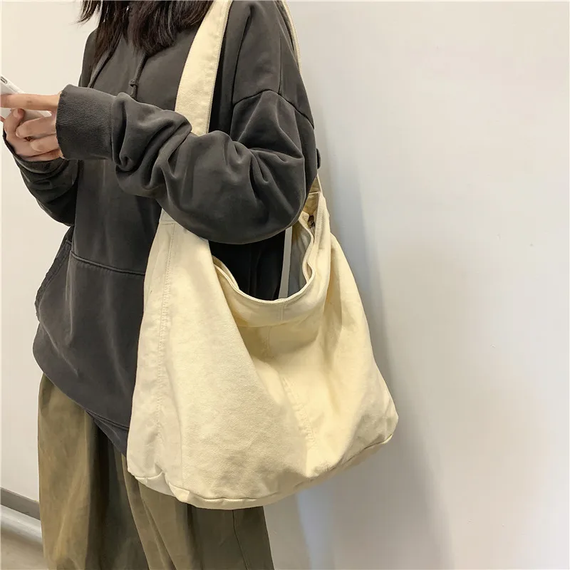 Top Trends: CGCBAG 2024 Shoulder Bag Women Shopper Canvas Tote Bag Female Solid Simple Large Capacity Crossbody Bags Women Designer Handbags Shoppable Styles