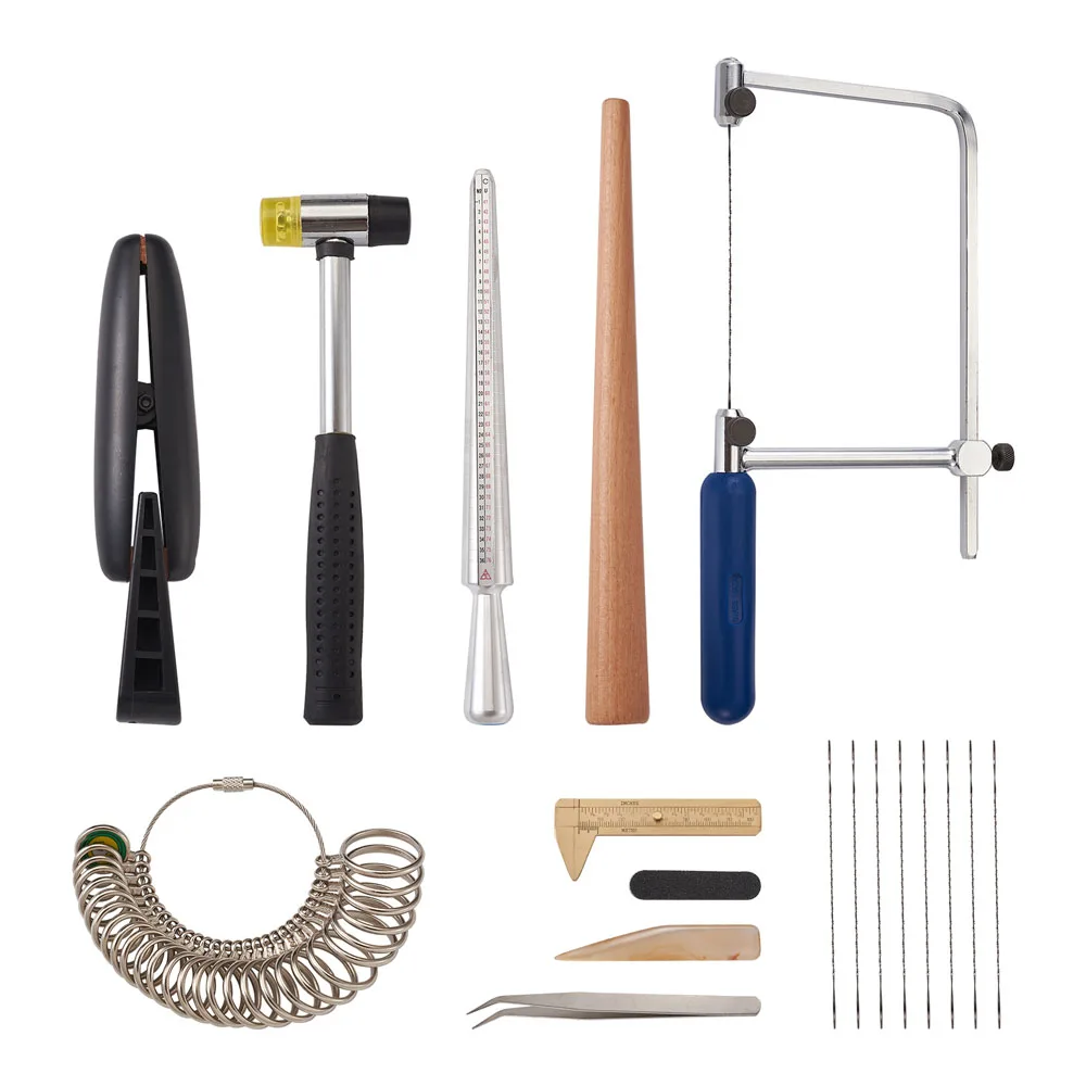 Top Trends: 4 In 1 Jewelry Measuring Tools Ring Enlarger Sticks Mandrel Handle Hammers Ring Sizer Finger Measuring Stick About 25~28cm / 1.1cm Shoppable Styles