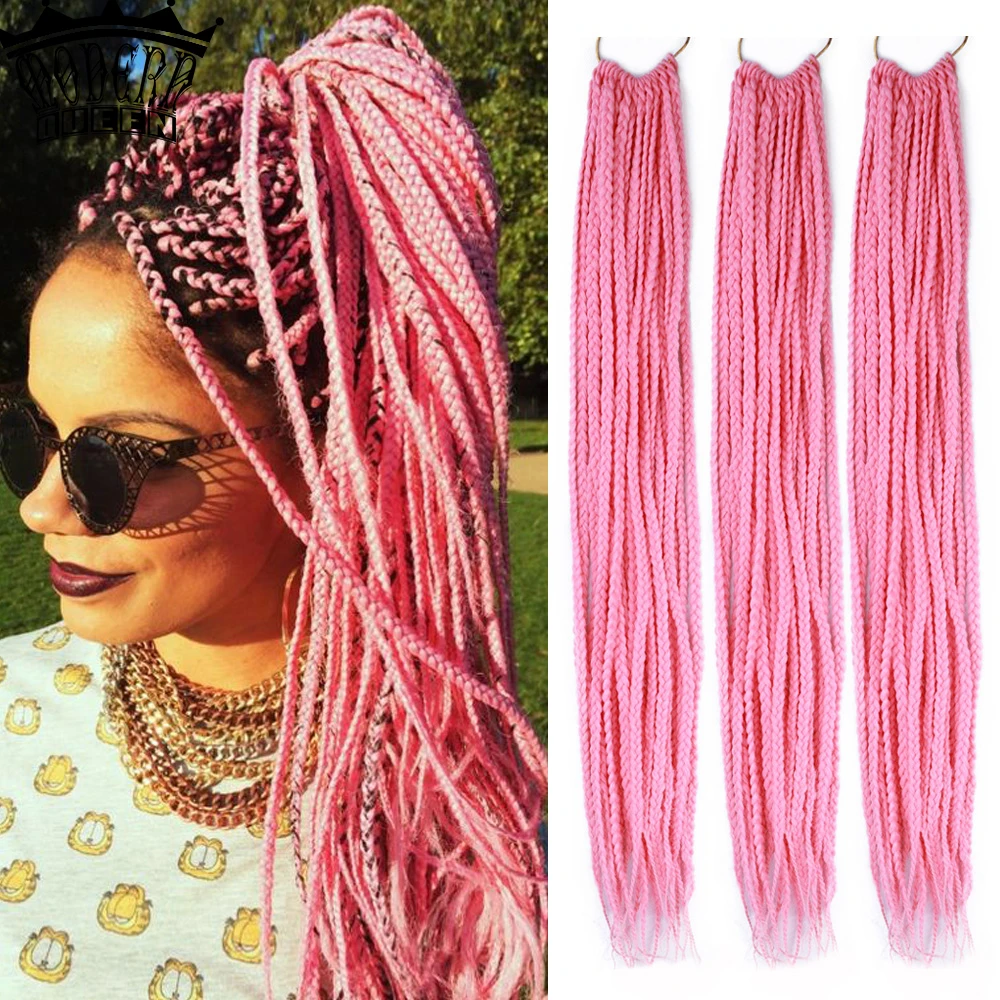 Top Trends: Box Braids Crotchet Hair 22 Inch Ombre Synthetic Braiding Hair Extensions 20 Roots Rainbow Crochet Hair African Braids Shoppable Styles