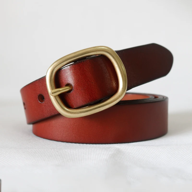 Top Trends: DINISITON New Women‘s Belt Genuine Leather Belts For Women Female Gold Pin Buckle Strap Fancy Vintage For Jeans Dropshipping Shoppable Styles - Image 5