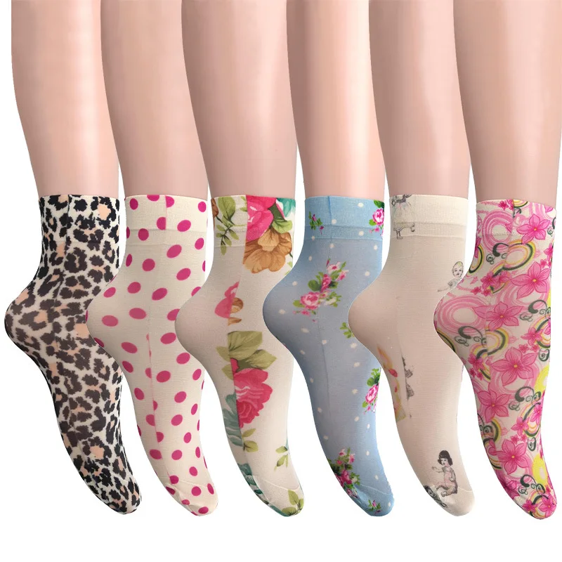 Top Trends: KASURE New Fashion Flower Butterfly Pattern Print Women Ankle Socks Elastic Spring Summer Soft Ladies Socks Shoppable Styles