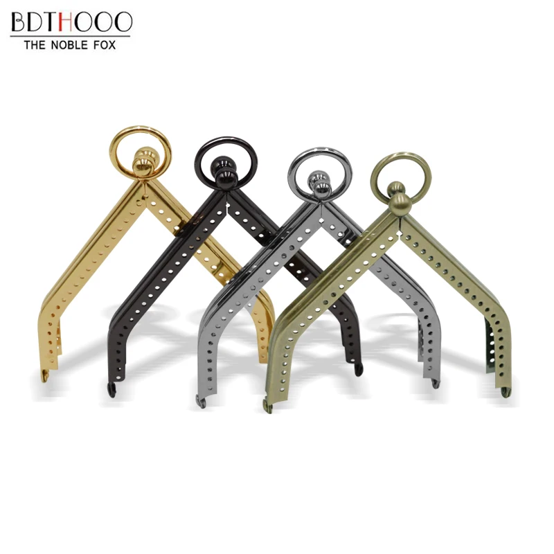 Top Trends: 10Pcs 11cm Metal Purse Frame Kiss Clasp DIY Accessories For Vintage Coin Clutch Triangle Shoppable Styles