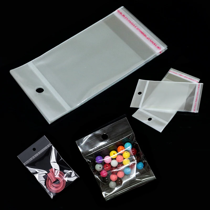 Top Trends: 100pcs 50pcs Self Sealing Plastic Bags Transparent Small Poly OPP Jewelry Gift Packing Self Adhesive Candy Packaging Hanging Bag Shoppable Styles