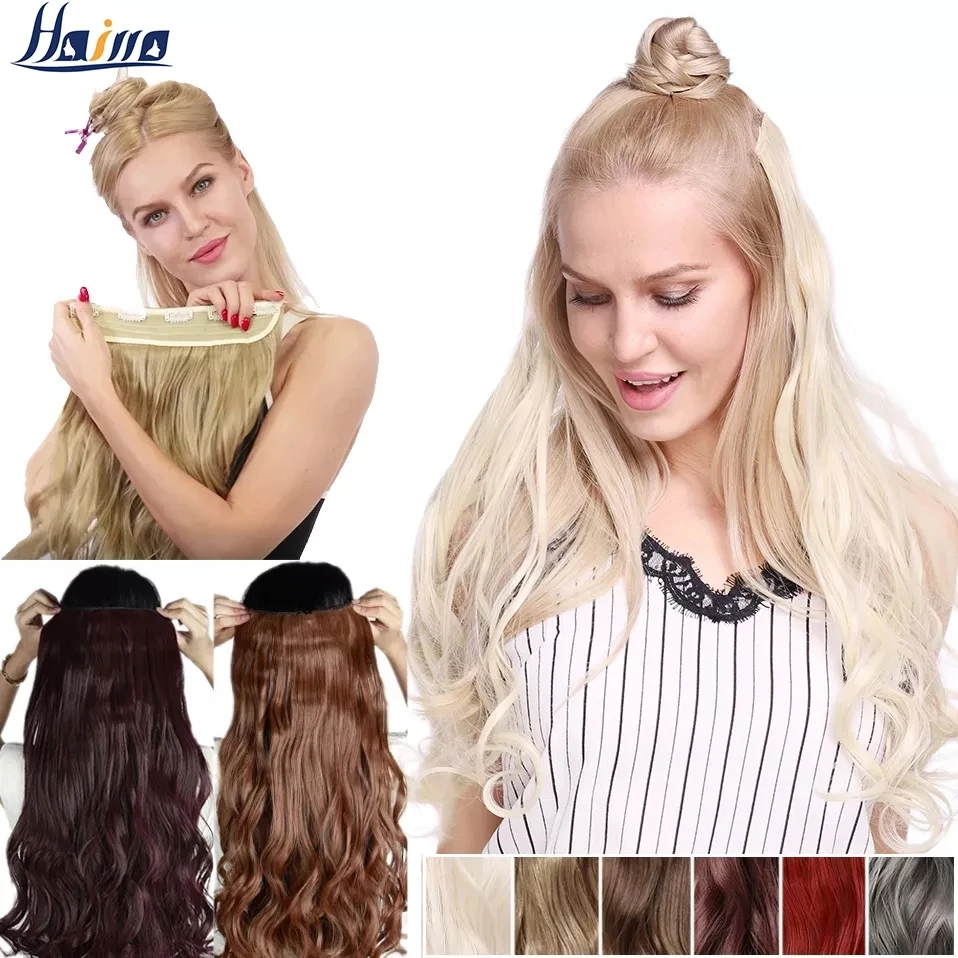 Top Trends: HAIRRO 23inch Long Wavy Clip In Hair Extension Synthetic 5 Clips In One Piece Hair Black Brown Ombre False Hairpiece For Women Shoppable Styles