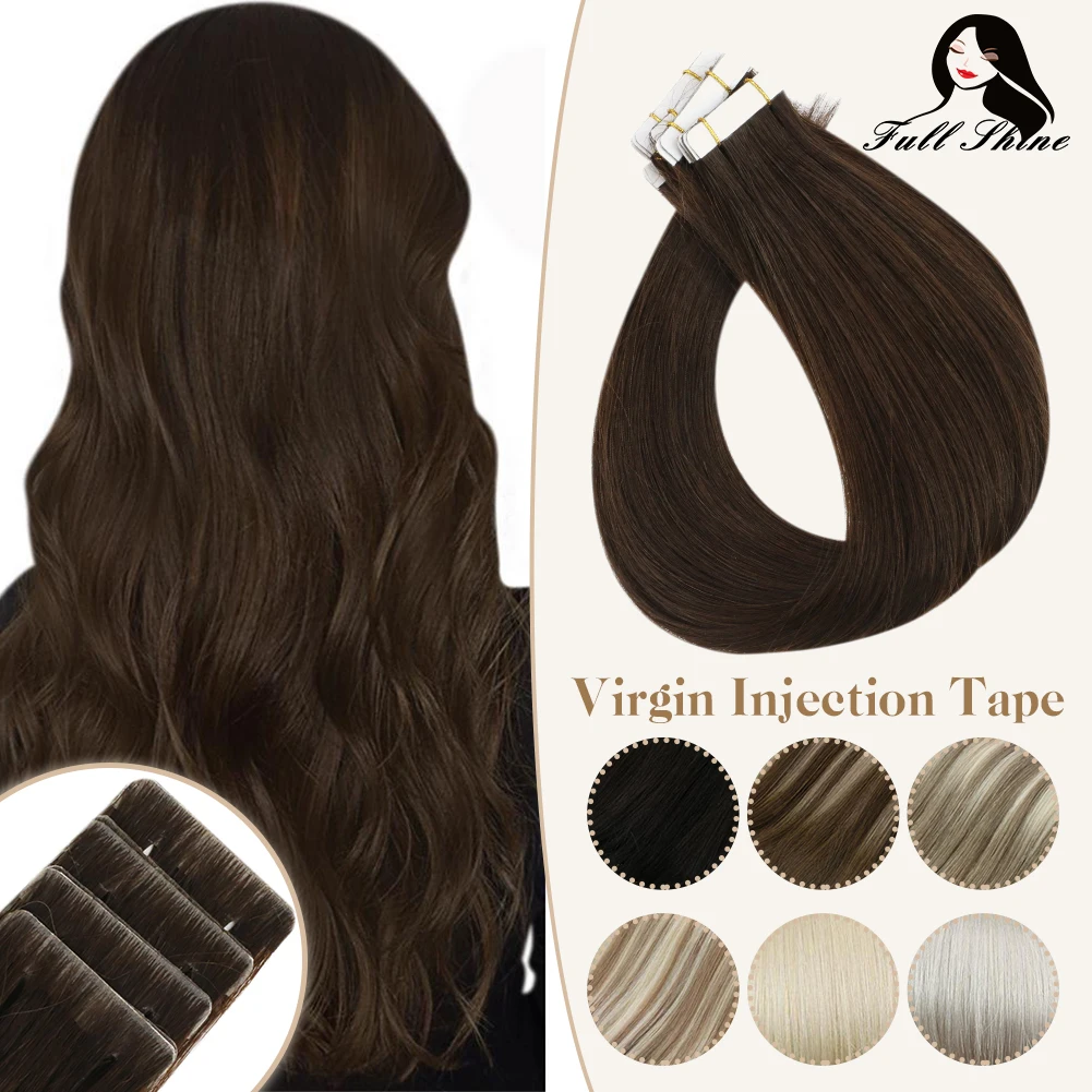 Top Trends: Full Shine Virgin Seamless Injection Human Hair Extensions Hand Tied Tape In Adhesives PU Skin Weft Blonde Color Invisible Shoppable Styles