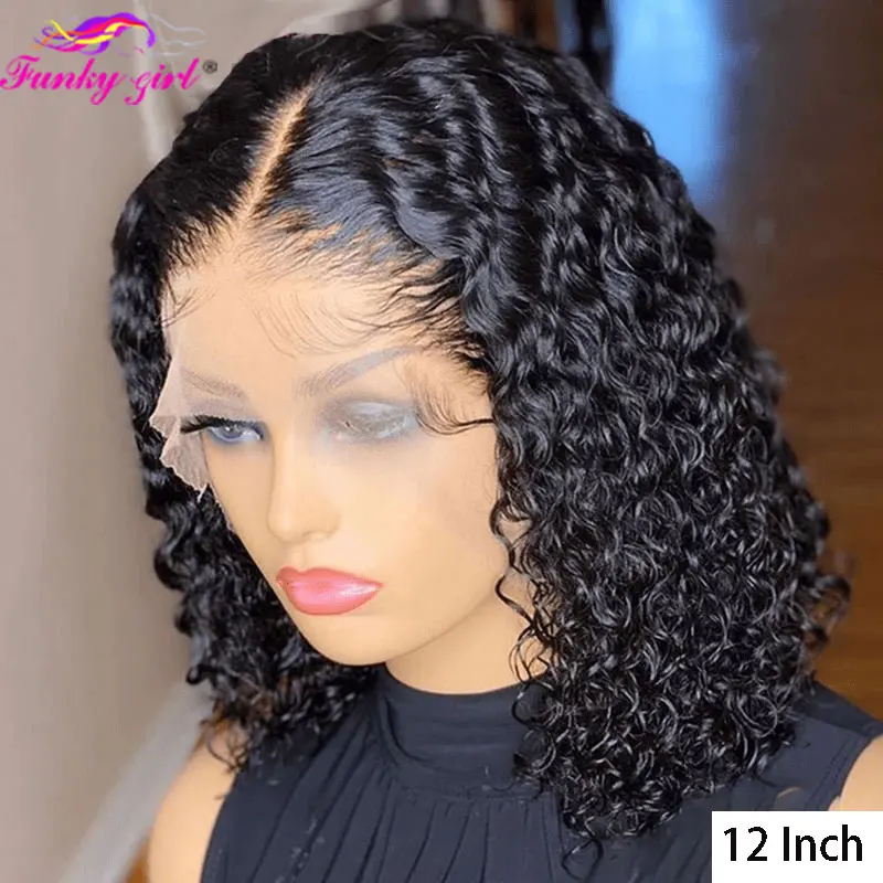 Top Trends: Short Curly Bob Wig 13x4 Lace Front Human Hair Wigs Kinky Curly Brazilian 4x4 Lace Closure Wig For Women Deep Curly Wave Wigs Shoppable Styles