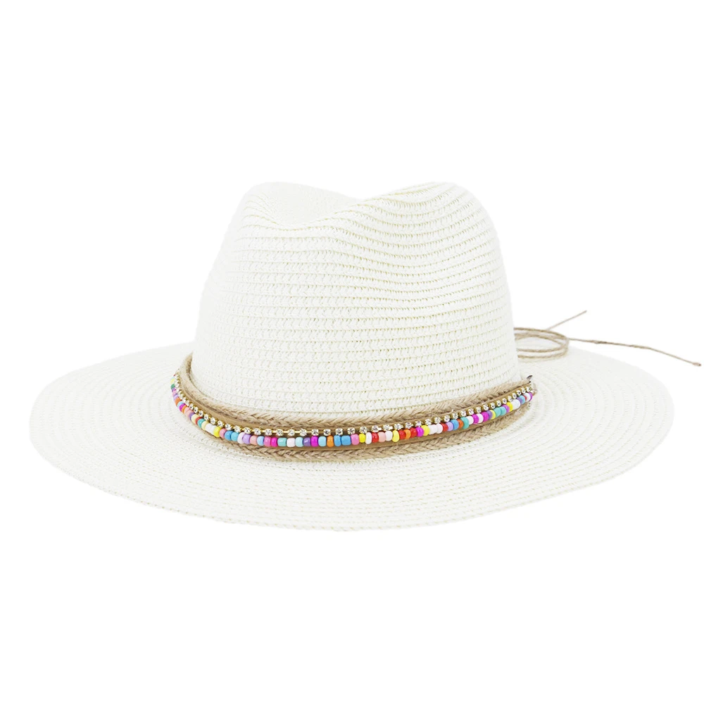 Top Trends: Pink Panama Hat Womens Sun Hat Straw Beach Fedora Summer Hat Wide Brim Sombreros Shoppable Styles - Image 5