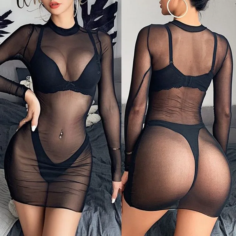 Top Trends: New Sexy Women Beach Dress Mesh Bathing Suit Cover Up Sheer Bikini Swimwear Clubwear Sexy Dress Lingerie See Through Dresses Shoppable Styles