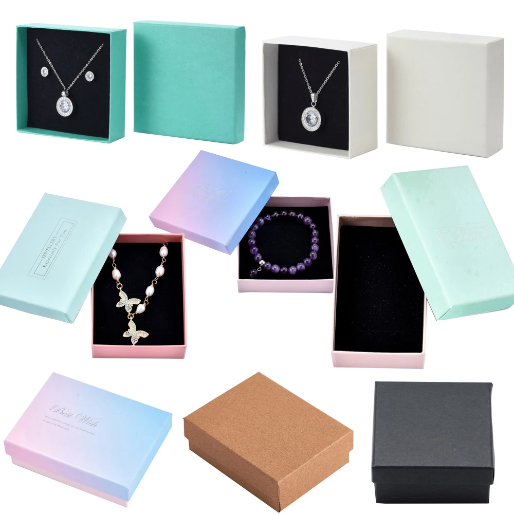 Top Trends: 10pcs / 12pcs / 24pcs Square Paper Packages Cardboard Bracelet Boxes For Jewelry Gifts Present Packaging Display Storage Box 9x7x3cm Shoppable Styles