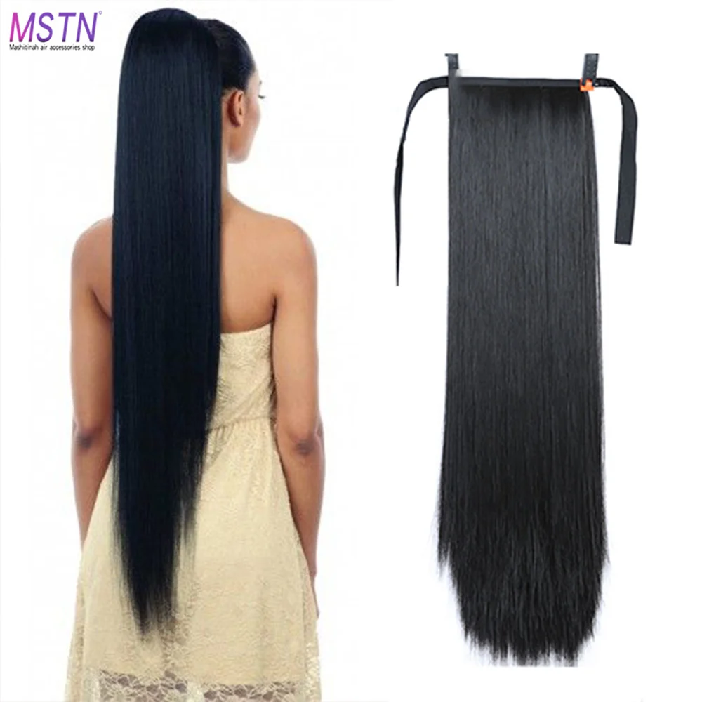 Top Trends: MSTN 30-Inch Synthetic Hair Fiber Straight Hair With Ponytail Extensions Fake Hair Wig Chip-in Hair Extensions Pony Tail Wigs Shoppable Styles