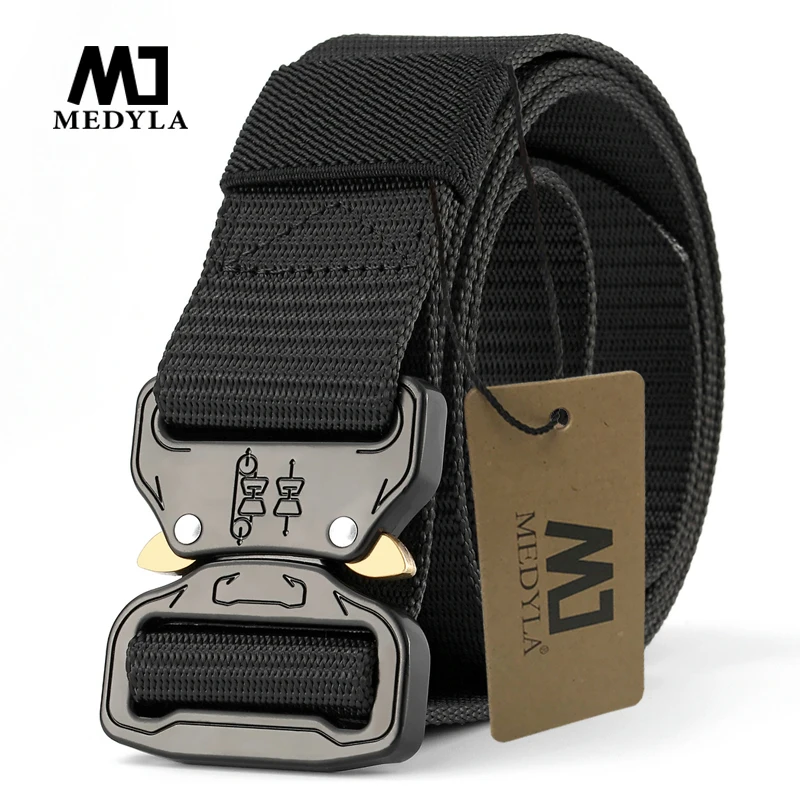 Top Trends: MEDYLA Official Genuine Men&#039;s Belt Outdoor Sports Nylon Metal Buckle Belt Leisure Mountaineering Belt Emergency Survival Belt Shoppable Styles