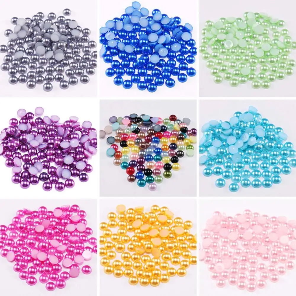 Top Trends: 2 / 3 / 4 / 5 / 6 / 8 / 10 / 12 / 14mm Imitation Pearl ABS Plastic Half Round Loose Bead For DIY Jewelry Making Accessories Nail Art Crafts Shoppable Styles - Image 3