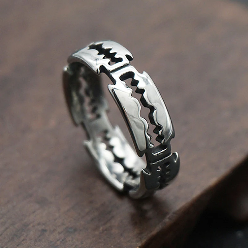 Top Trends: Charm Stainless Steel Hip Hop Bladed Ring Fashion Punk Rock Black Silver Color Ring Lover Couple Rings For Man And Women Ring Shoppable Styles