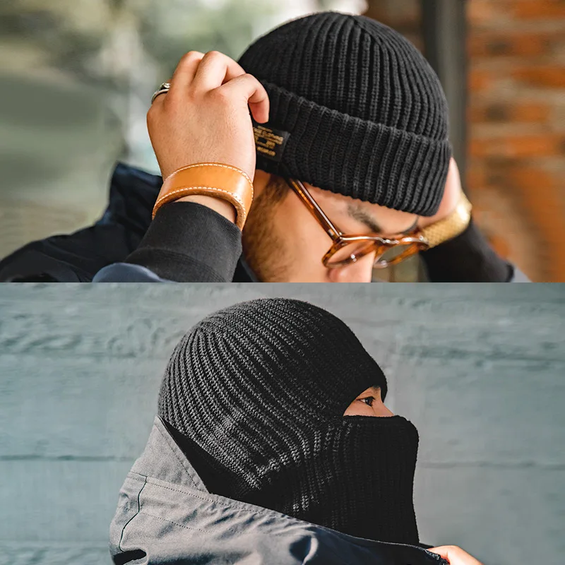 Top Trends: Maden Men Winter Skullies Beanies Hats For Women Knitted Woolen Scarf Caps Balaclava Mask Gorras Bonnet Thick Warm Handmade Hat Shoppable Styles