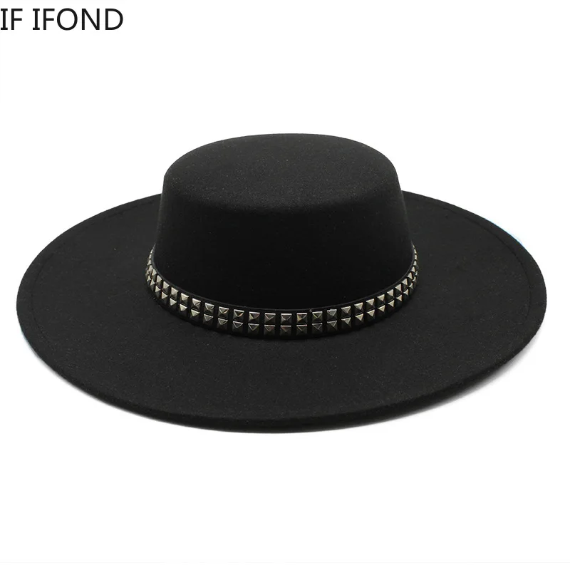 Top Trends: 2022 High Quality 10CM Wide Brim Fedora Hat Vintage Classic Wool Felt Hats With Belt Decor Panama Black Formal Dress Hat Shoppable Styles